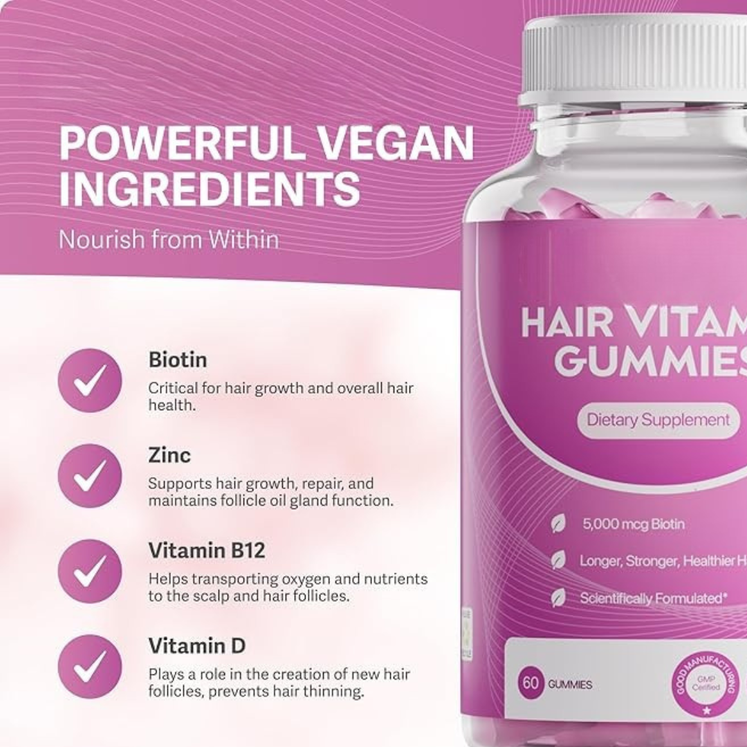 HairGummy | Biotin Gummies for Hair, Skin & Nails