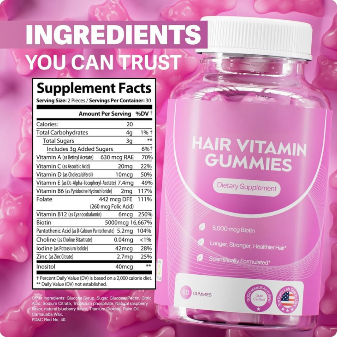 HairGummy | Biotin Gummies for Hair, Skin & Nails