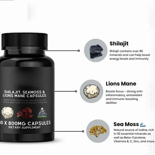 VitalMyst | Adaptogenic Blend with Shilajit, Sea Moss & Lion’s Mane