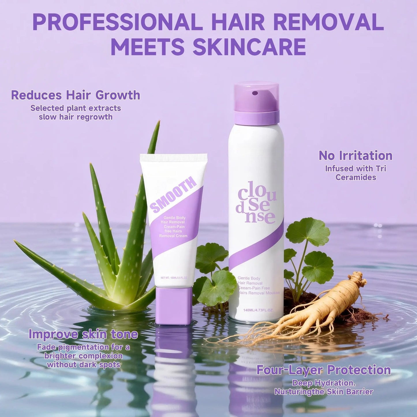 PHOFAY Bikini Pain Hair Removal Cream Duo | Care for Sensitive Areas