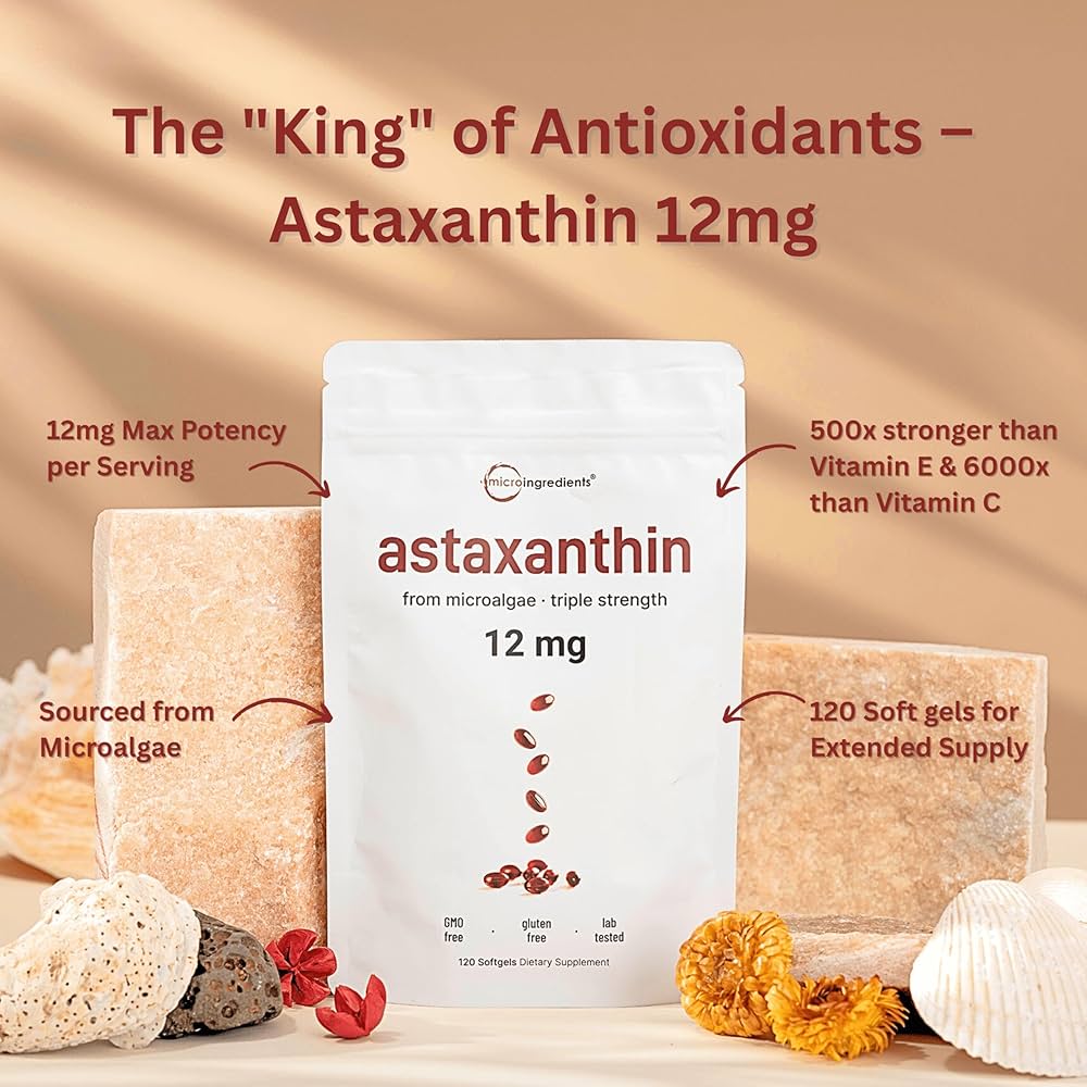 Astaxanthin 12 mg Capsules | Antioxidant Support