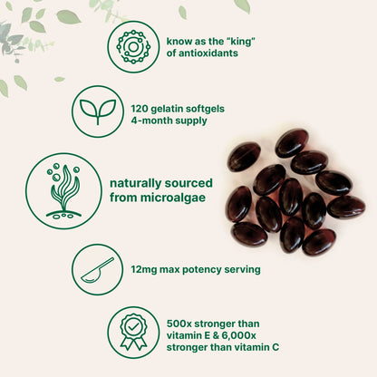 Astaxanthin 12 mg Capsules | Antioxidant Support