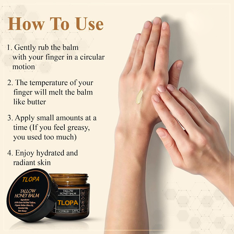 Moisturising Balm with Organic Tallow, Honey and Orange Essential Oil