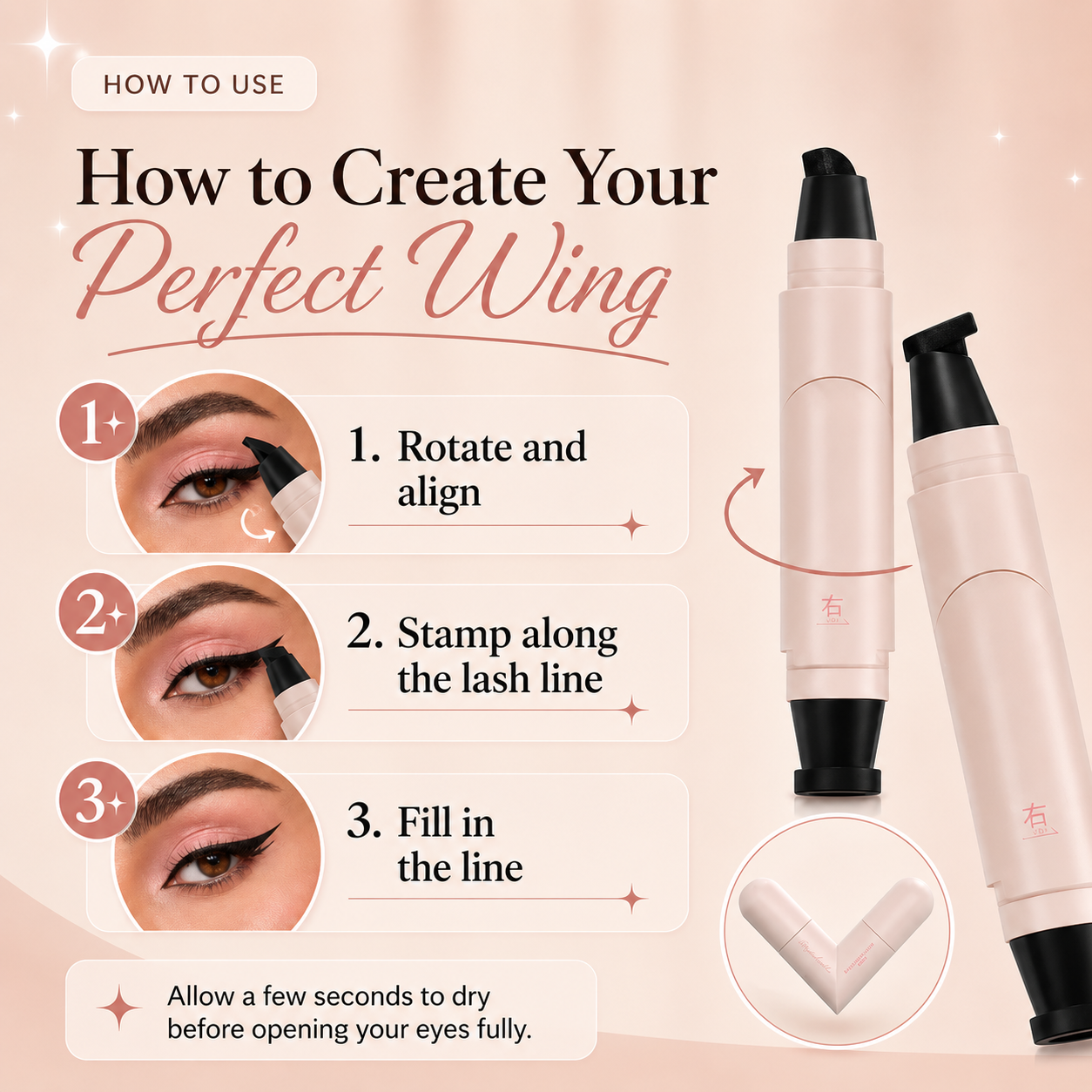Rotating Dual-Wing Eyeliner | Effortless Winged Looks