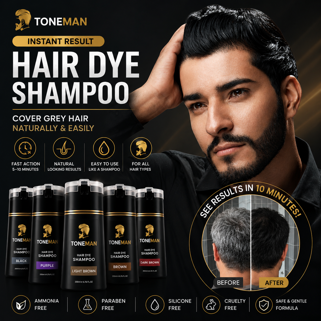 ToneMan | Instant Hair Dye Shampoo