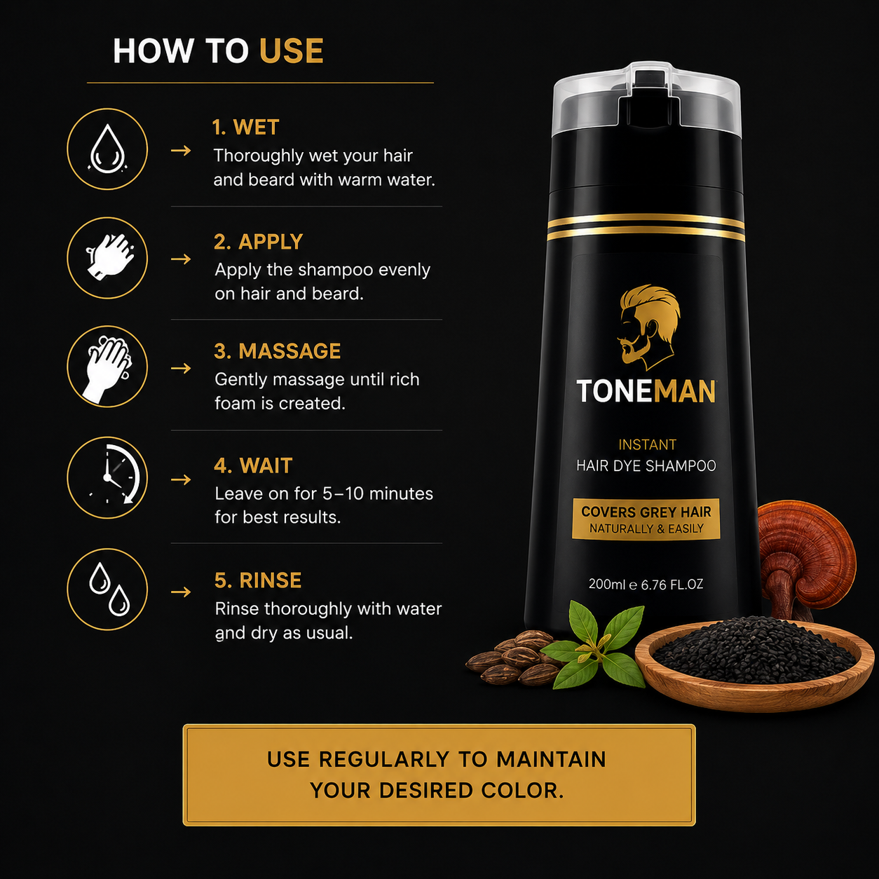 ToneMan | Instant Hair Dye Shampoo