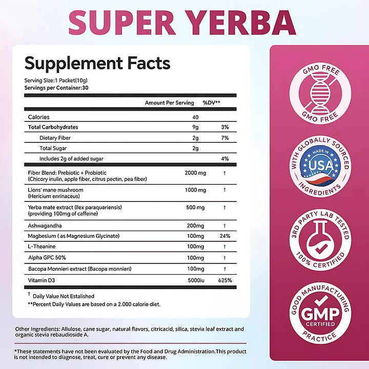 SuperYerba | Instant Yerba Mate Powder Sachets