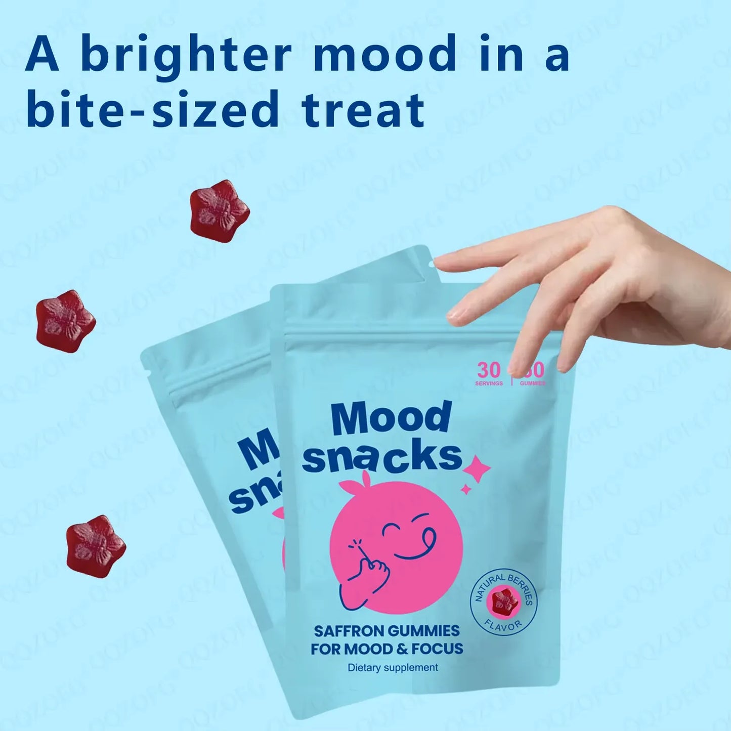 Mood Snacks | Saffron Gummies for Calm Minds, Bright Futures