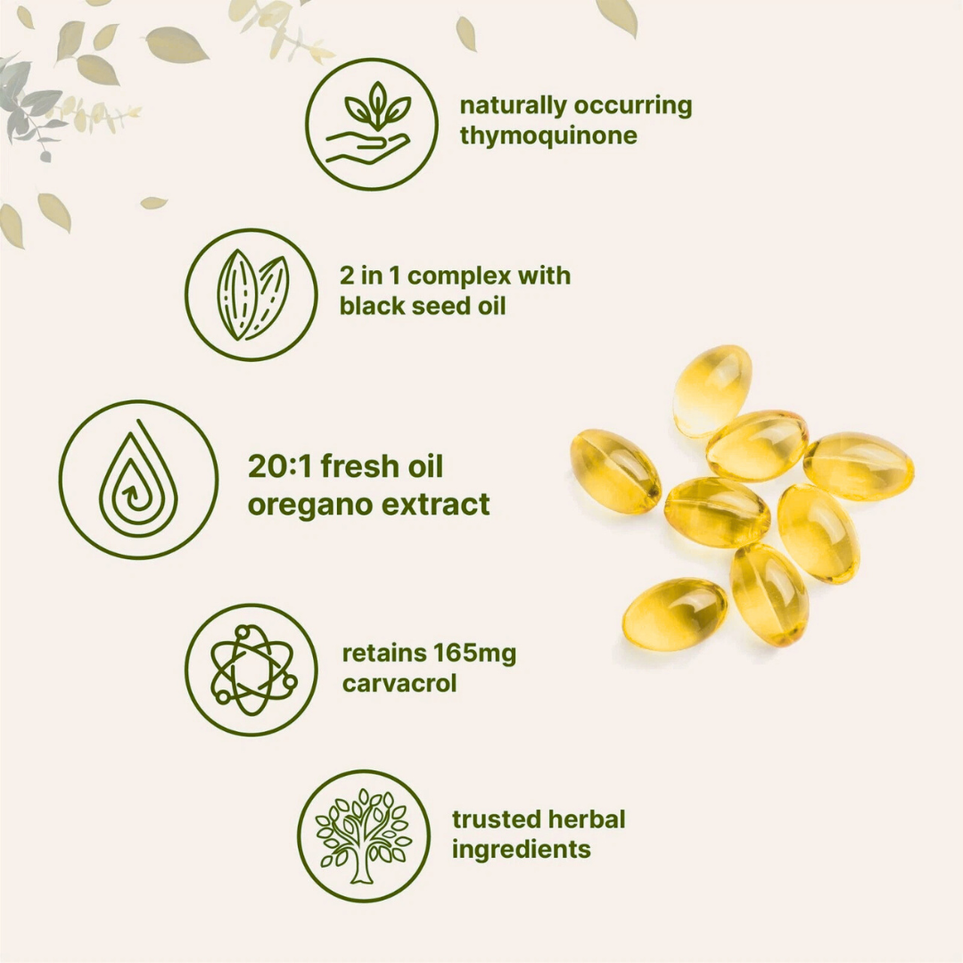 Oregano & Black Cumin Oil Capsules | Everyday Supplement
