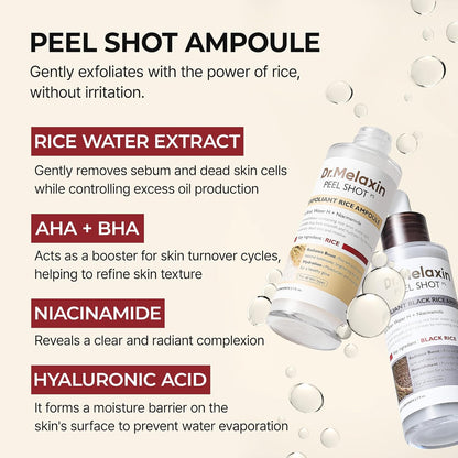 Dr. Melaxin Peel Shot Glow | Rice Exfoliating Facial Ampoule