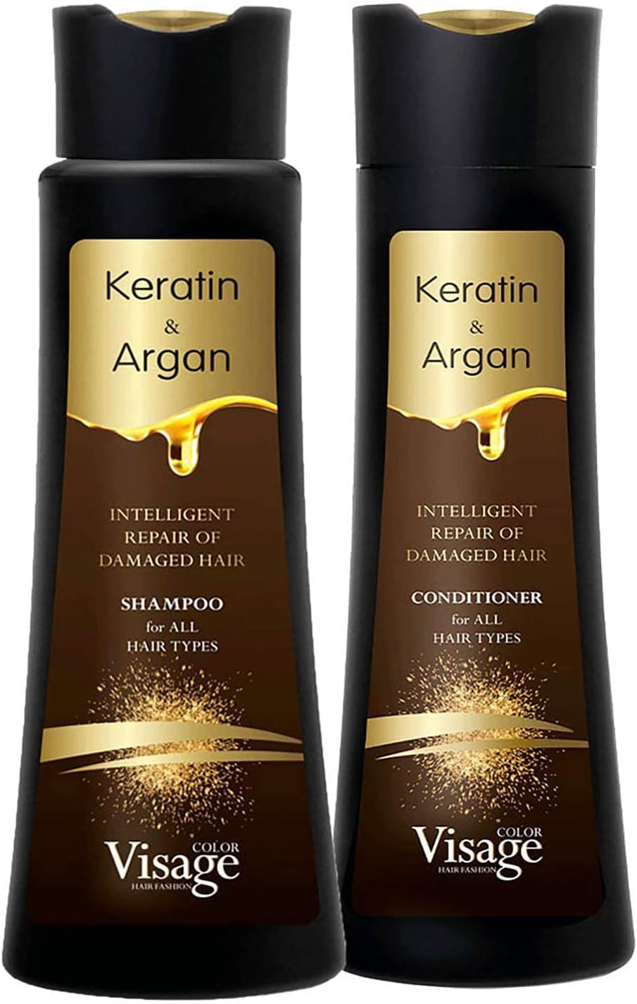 Shampoo and Conditioner with Keratin and Argan Oil for Hair Care