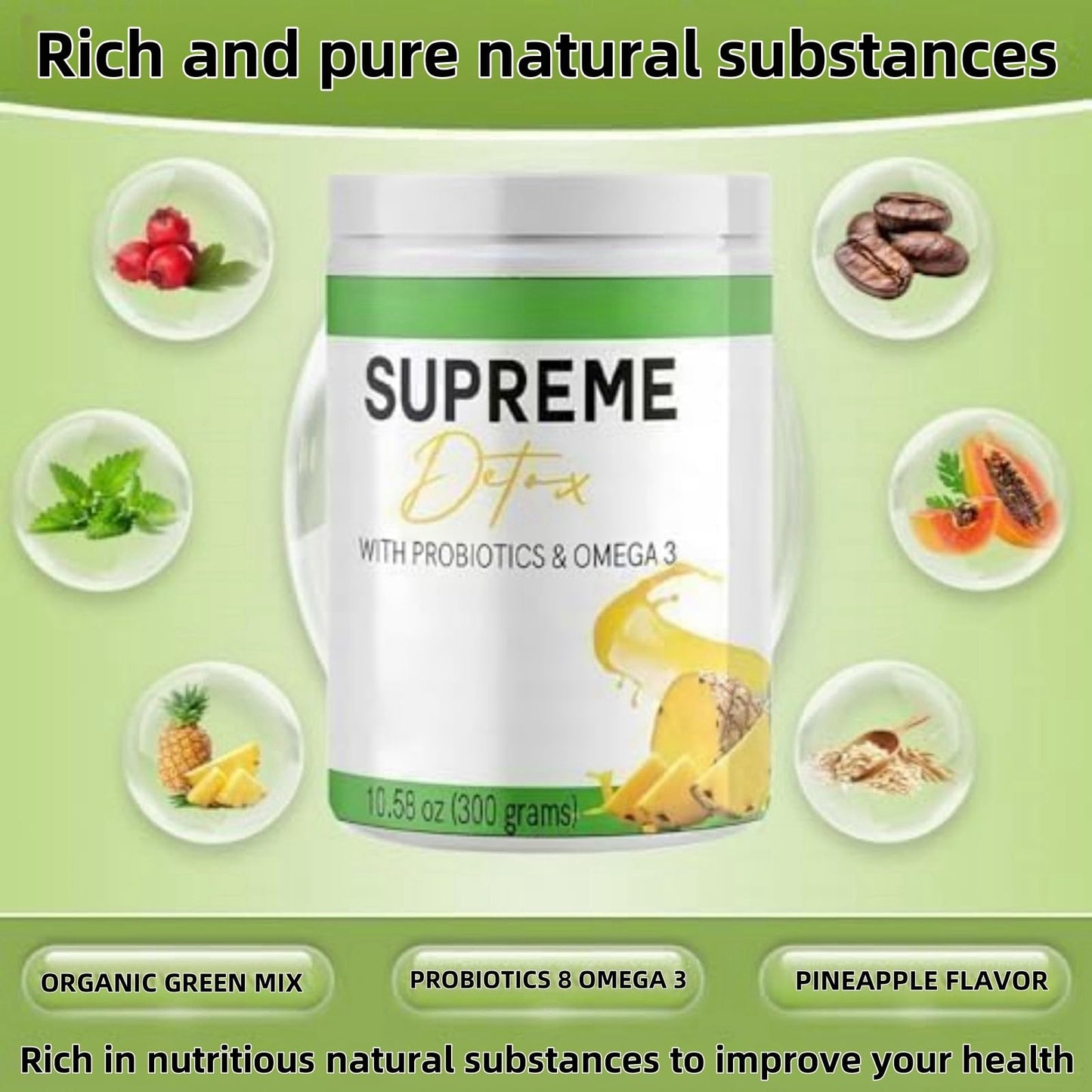 Supreme Detox | Supplement with Natural Fibre Powder in Pineapple Flavour